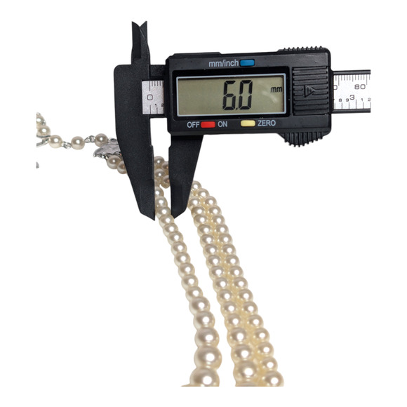 3 Layer Triple Strand Faux Pearl 20in Necklace Wedding Bridal Jewelry Vtg - Picture 6 of 6